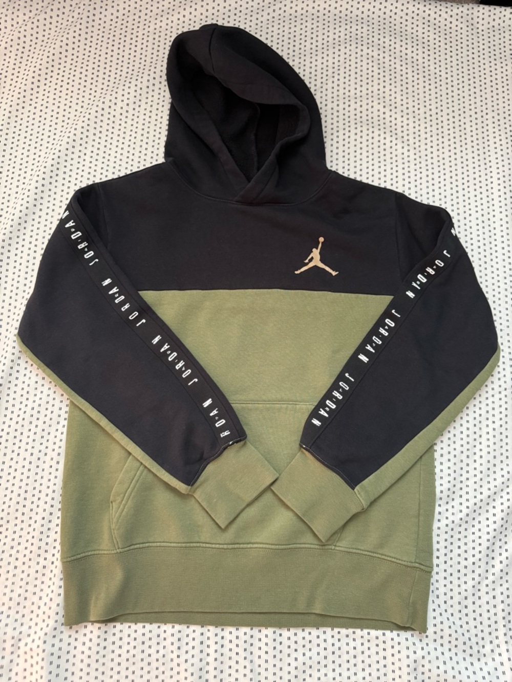 Jordan Black & Olive Colorblock Pullover Hoodie